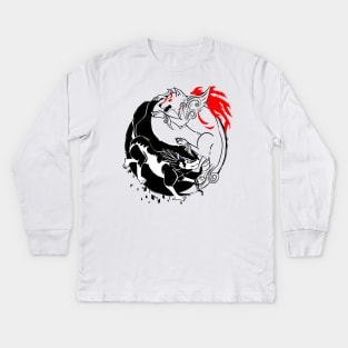 Yin Yang Wolves Kids Long Sleeve T-Shirt